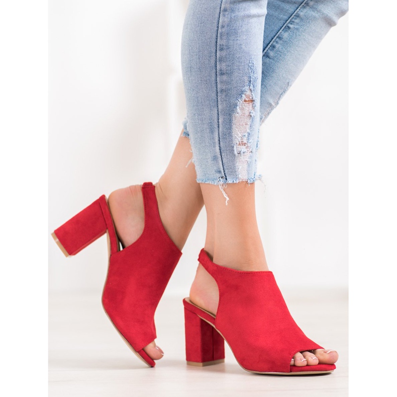 SHELOVET High-heeled sandals red 1