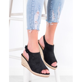 SHELOVET Closed Black Sandals 2