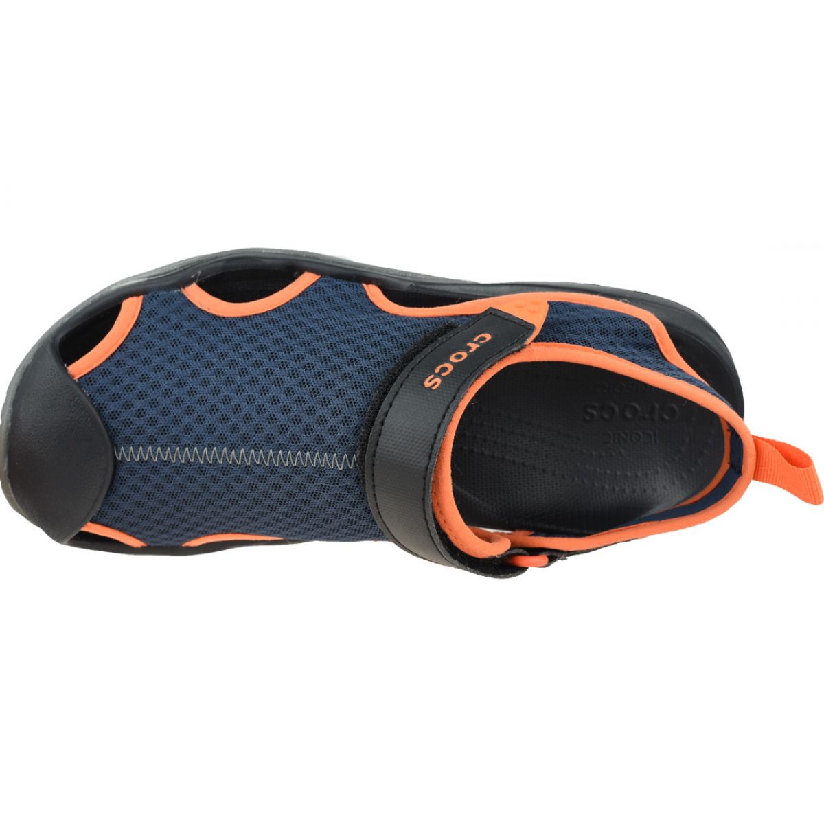 Crocs Swiftwater Iconic Mesh Deck Sandals Mens 8 Navy Orange Water Shoes 205289 Crocs Men main image 4