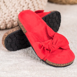 SHELOVET Suede Slippers On The Platform red 1
