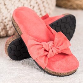 SHELOVET Suede Slippers On The Platform pink 1