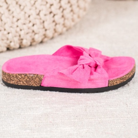 SHELOVET Suede Slippers On The Platform pink 2