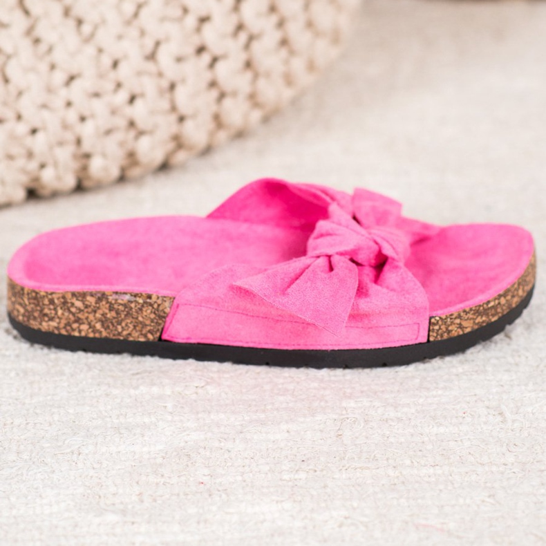 SHELOVET Suede Slippers On The Platform pink 2