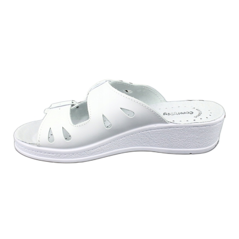 Women's leather flip flops white wedges 1 Women's leather flip flops white wedges 1