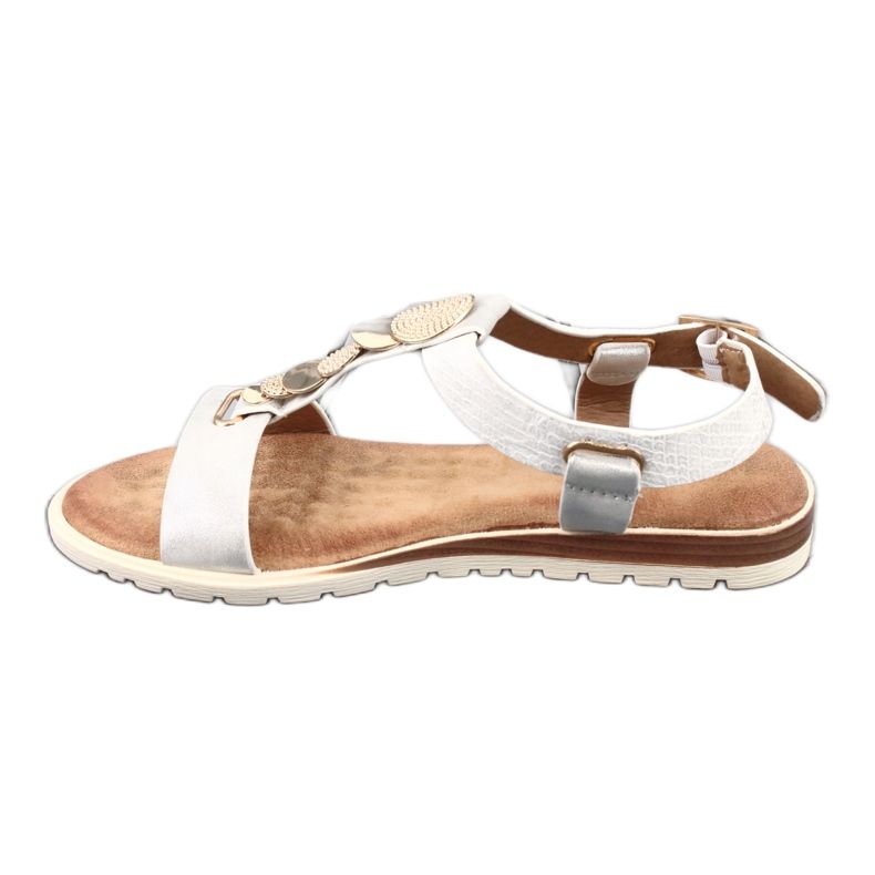 Evento women's silver sandals 20SD14 2067 white grey 4