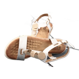 Evento women's silver sandals 20SD14 2067 white grey 6