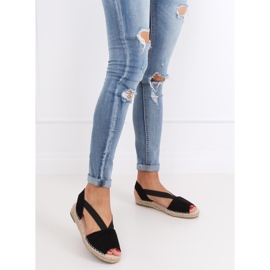 Black women's espadrilles 0M815 Black 2