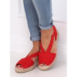 Red women's espadrilles 0M815 Red 2