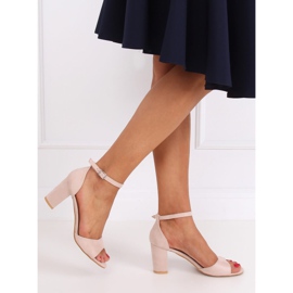 Sandals high heels beige 88-395 Nude 2