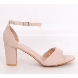 Sandals high heels beige 88-395 Nude 1