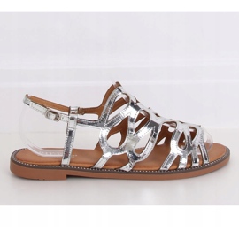 Silver women's sandals JY52 Silver grey 2