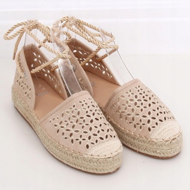 Espadrilles tied with an ankle beige G1573 Beige 1