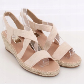 Beige sandals on a wedge espadrilles S-823 Beige 1