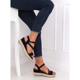 Black sandals espadrilles 680-38 Black 1