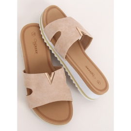 Women's beige slippers G-5035 Beige 2