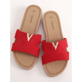 Red Women's red slippers G-5035 Red 1