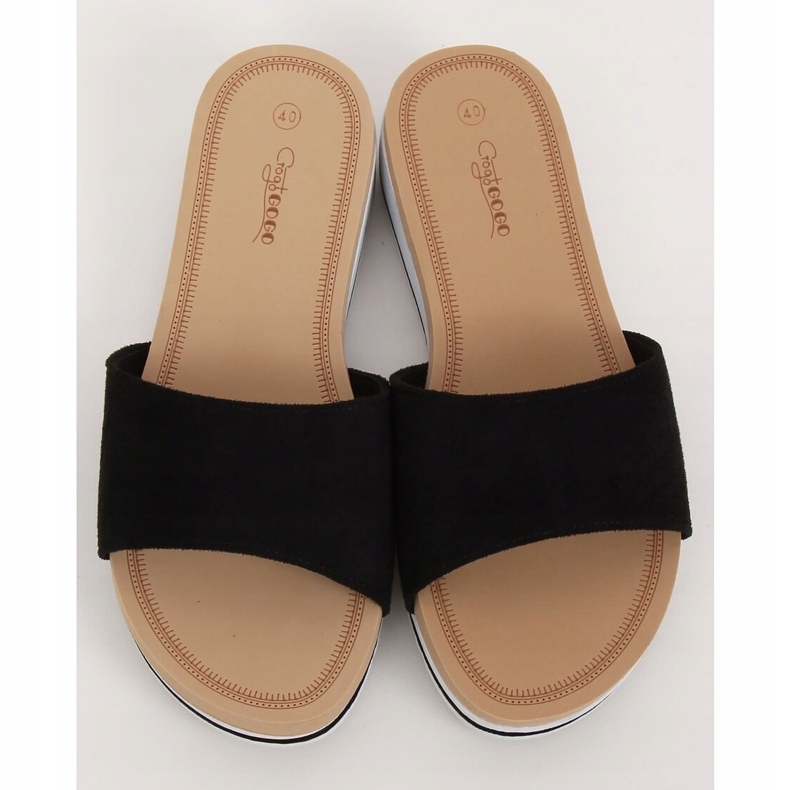 Black women's black slippers G-5036 Black 1