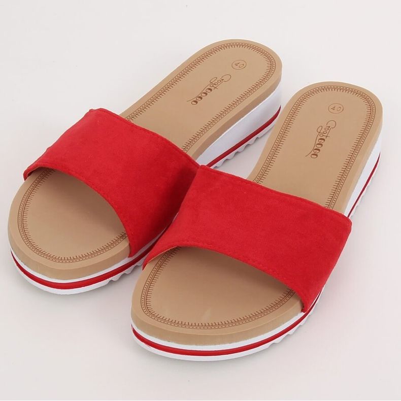 Red Women's red slippers G-5036 Red 1