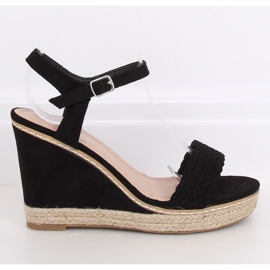 Black Espadrilles on wedges, black 100-937SC-1 Black 2
