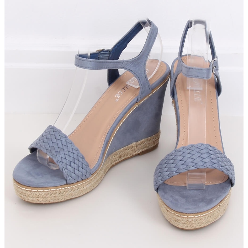 Blue Espadrilles on wedges, blue 100-937SC-1 Blue 1