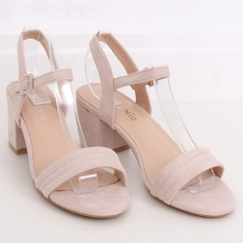 Beige high-heeled sandals 99-61A Beige 1