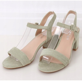 High-heeled sandals celadon 99-61A Green 1