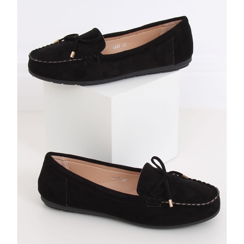 Black Women's black loafers LL97 Black 1