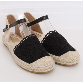 Black lace espadrilles L-1067 Black 1