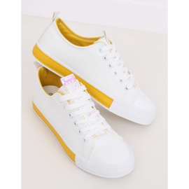 White CC-17 Yellow women's sneakers 2