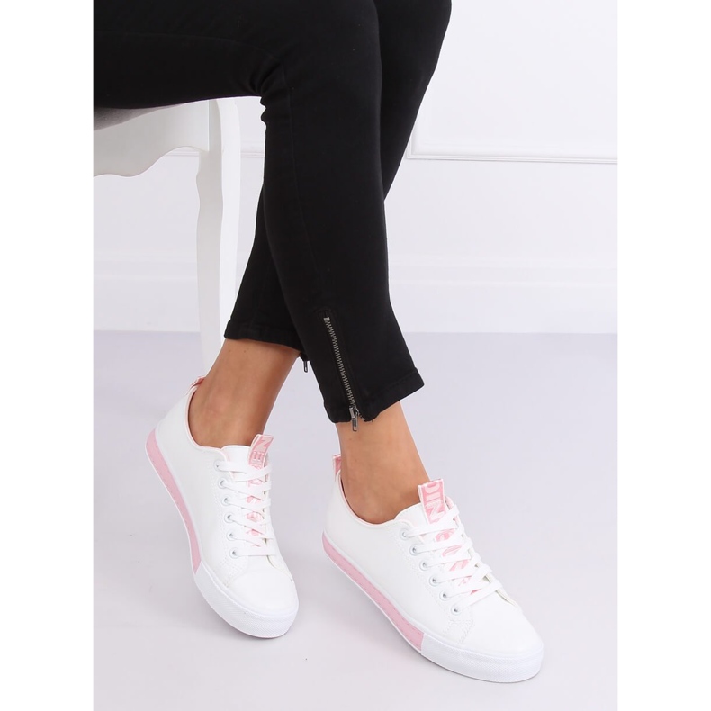 White women's sneakers CC-17 Pink 1