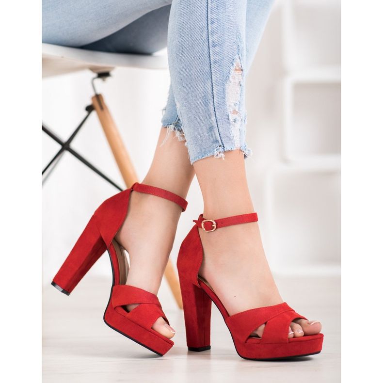 Clowse Red High Heeled Sandals 1