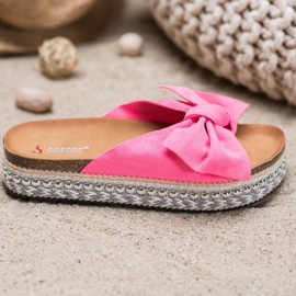 Seastar Suede Slippers With A Decorative Platform pink 1