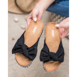Seastar Suede Slippers With A Decorative Platform black 2