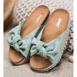 Seastar Suede Slippers With A Decorative Platform green 1