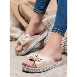 Seastar Suede Slippers With A Decorative Platform brown 2