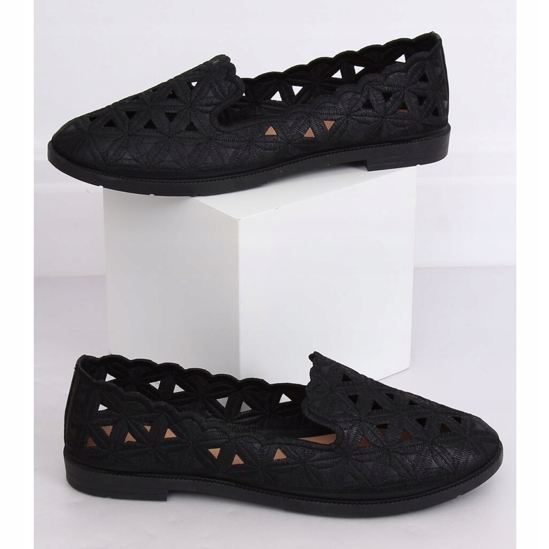 Black openwork ballerinas JX79P Black 1