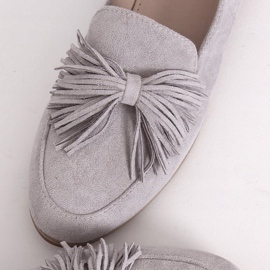 Gray Women's loafers with fringes T357P Gray grey 1