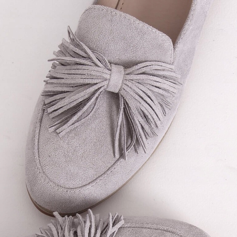 Gray Women's loafers with fringes T357P Gray grey 1
