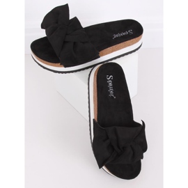 Black women's black slippers SS116P Black 1