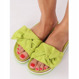 Green women's green slippers SS116P Green 1