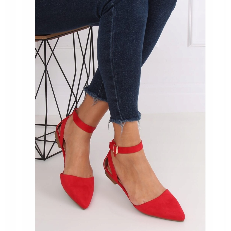 Ballerinas with fastening red CL73P Red 1