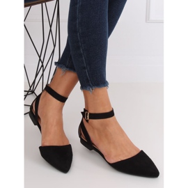 Black CL73P Black ballerinas with fastening 1