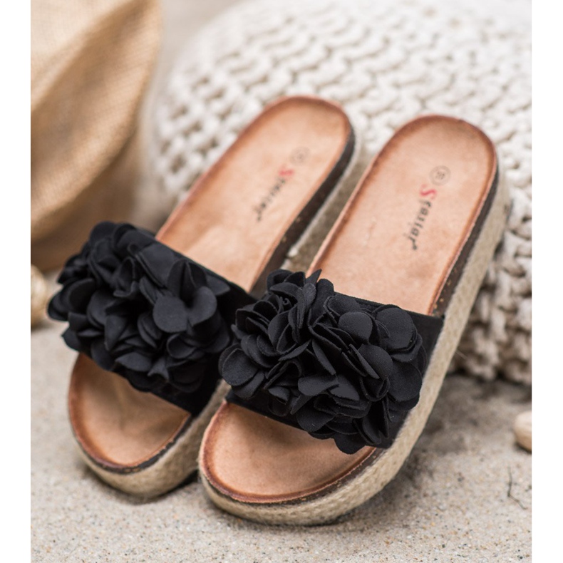 Seastar Fashionable Black Slippers 2 Seastar Fashionable Black Slippers 2