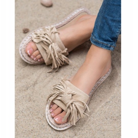 Seastar Comfortable Slippers With Fringes beige 2