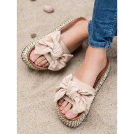 Seastar Slippers With A Bow On The Platform brown multicolored 2