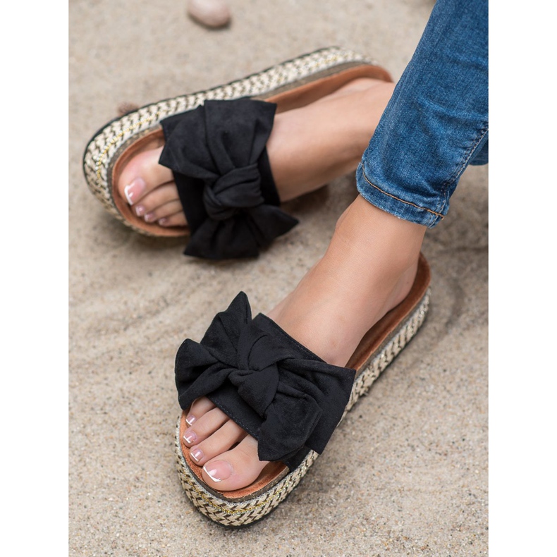 Seastar Slippers With A Bow On The Platform black 2