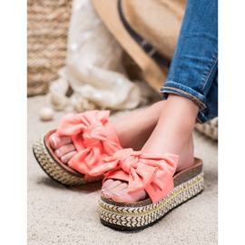 Seastar Slippers With A Bow On The Platform multicolored pink 2