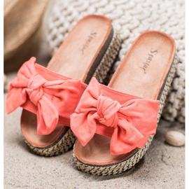 Seastar Slippers With A Bow On The Platform multicolored pink 1