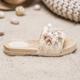 Seastar Slippers On The Platform With Shells beige 2