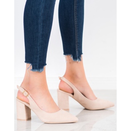 Seastar Suede Pumps With An Open Heel brown 1